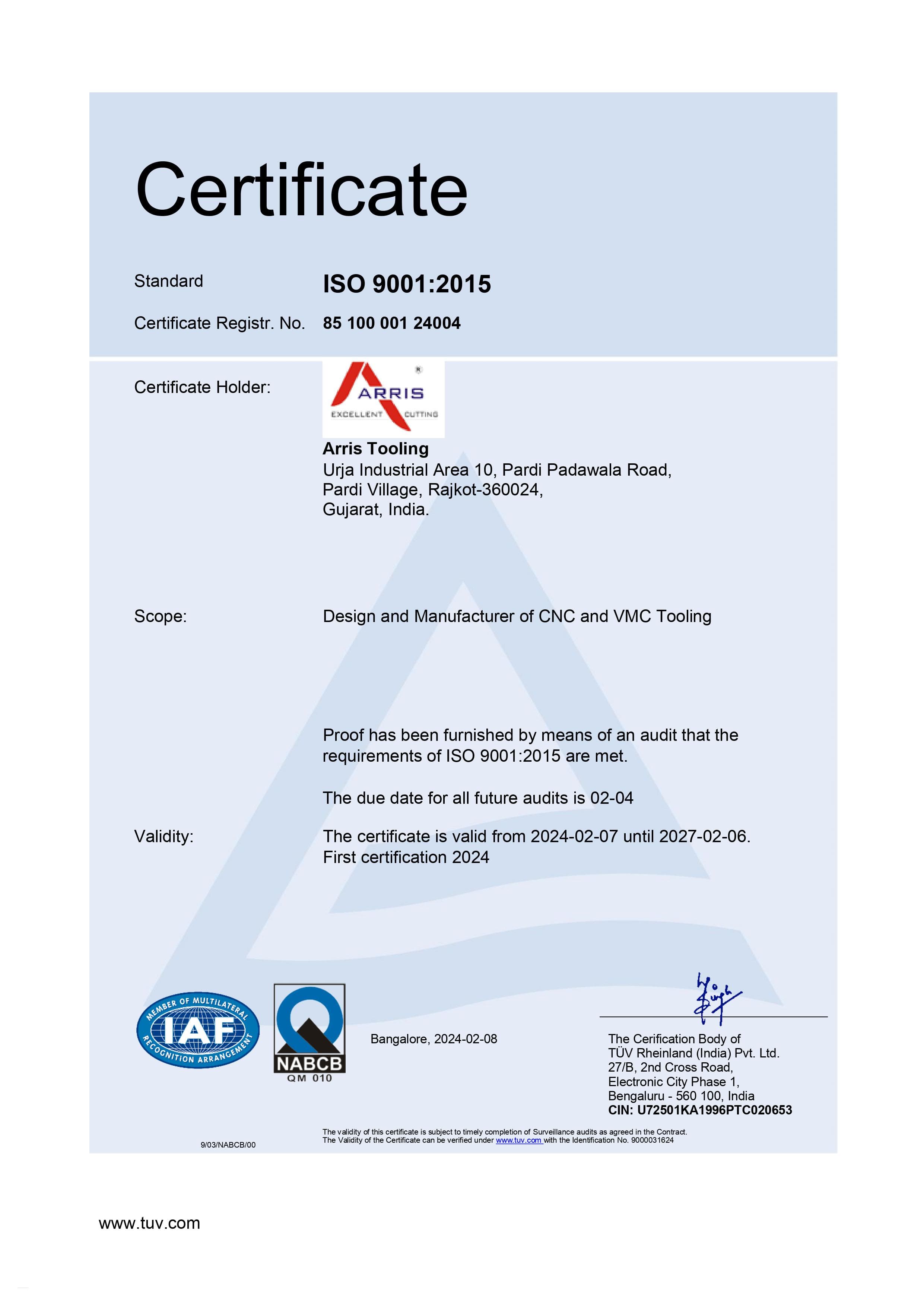 certificate